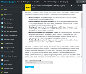 Select H2O in the Marketplace