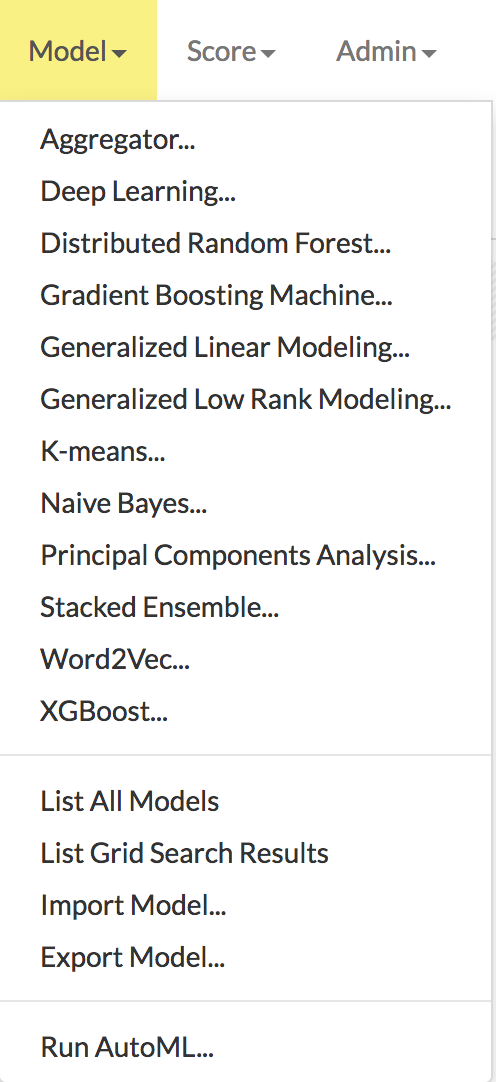 Flow Model dropdown menu