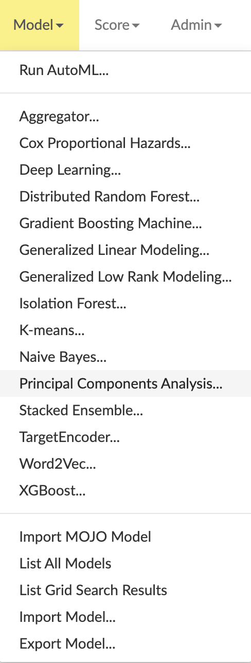 Flow Model dropdown menu