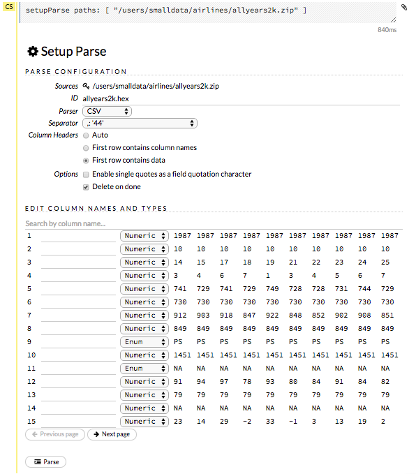 Flow - Parse options