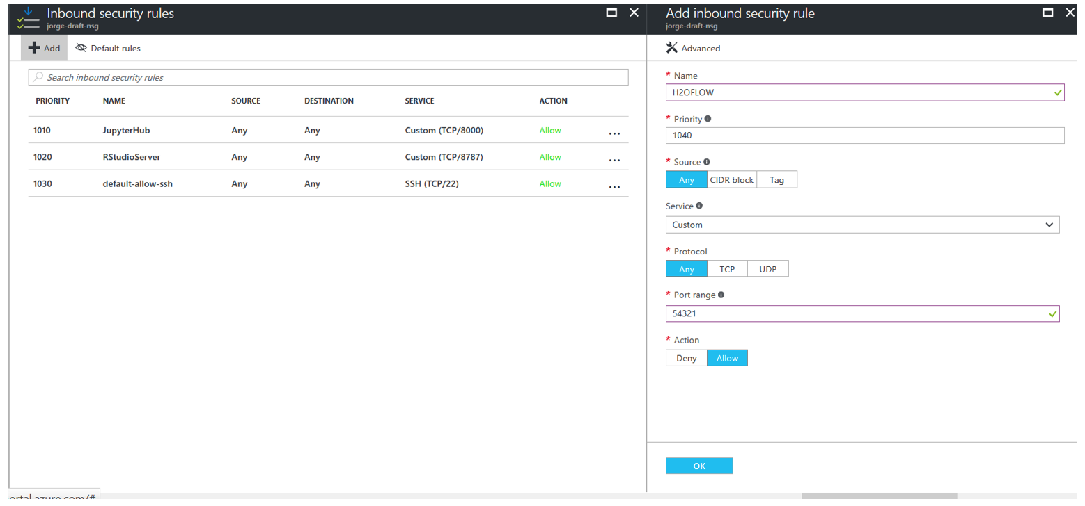 Add inbound security rule