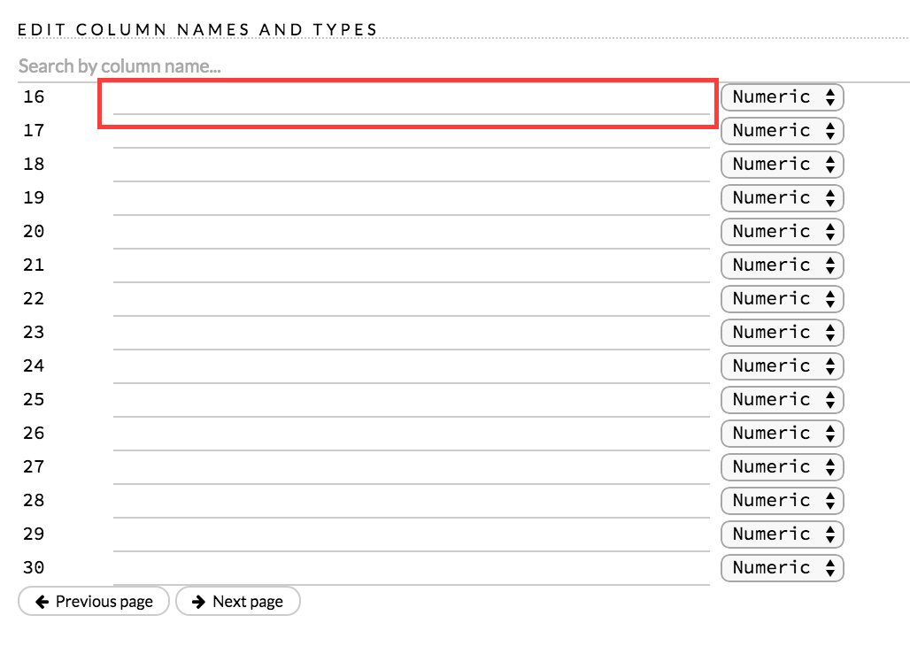 Flow - Column Name Entry Field