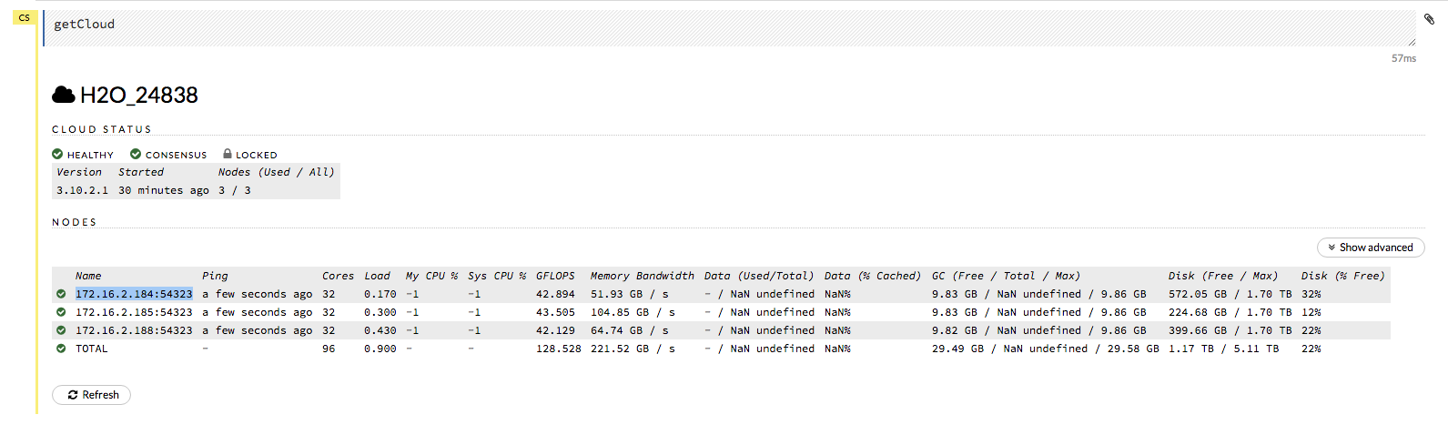 Leader node in cluster status