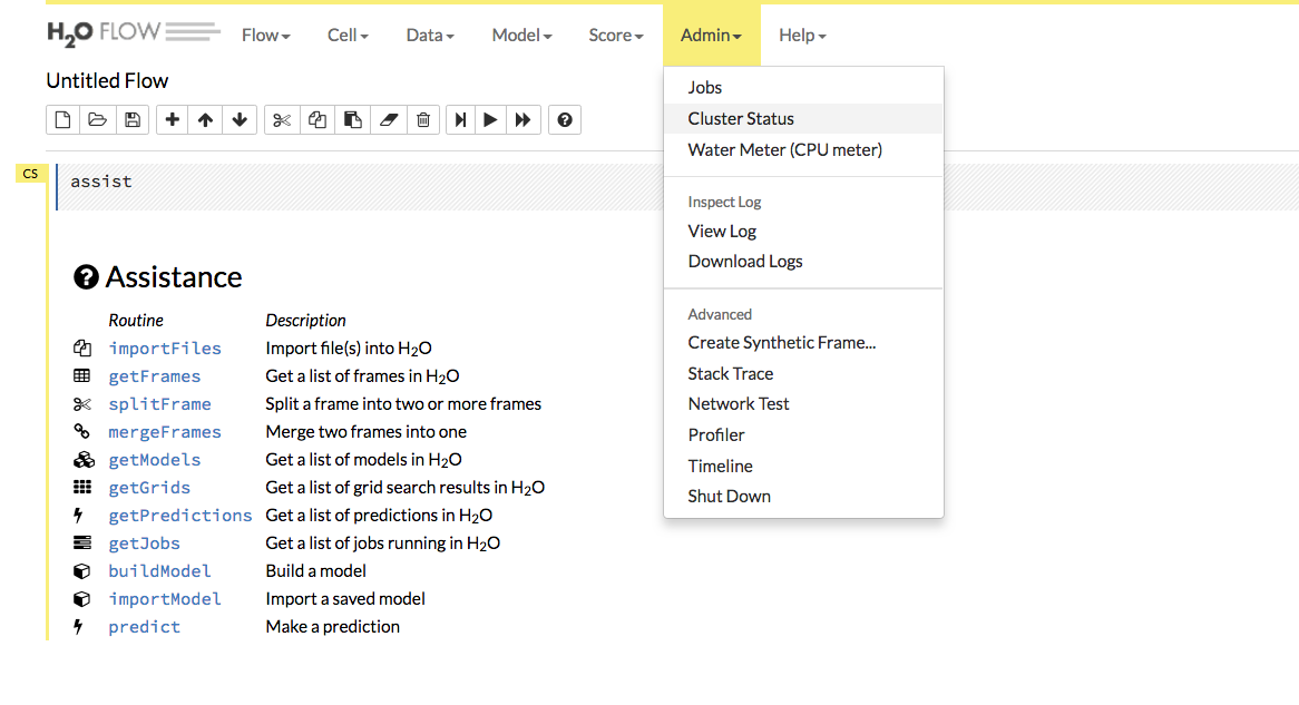 Button in Flow to access cluster status