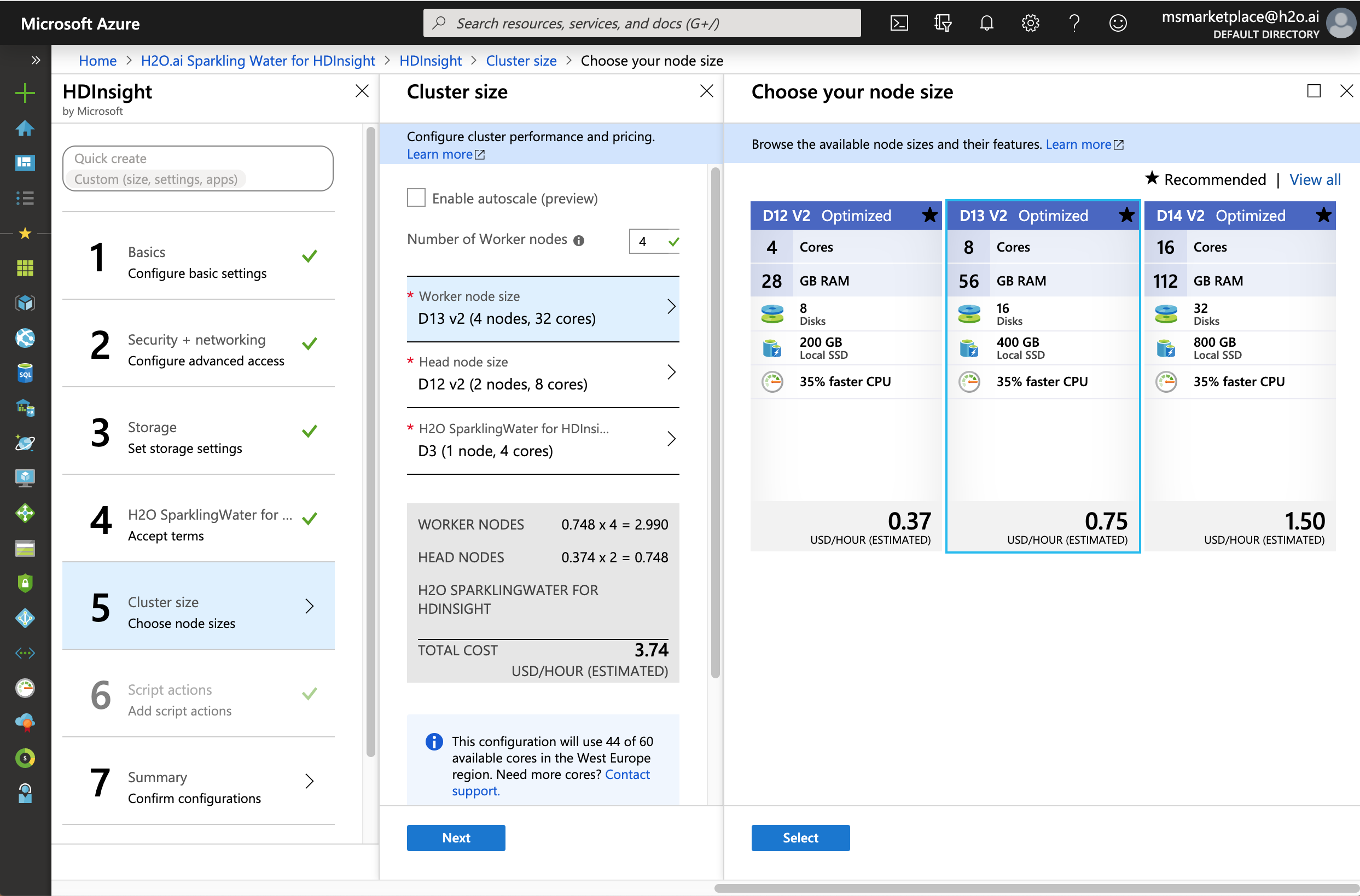 Worker Node Size Dialog